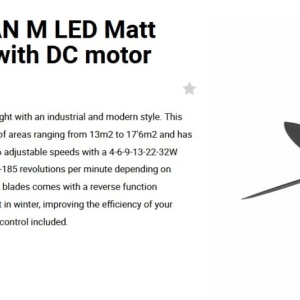 Lustra cu Ventilator si telecomanda MINI TUBE M LED negru mat 124735 universul-luminii.ro