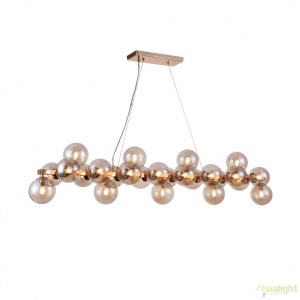 Lustra deosebita cu 25 de surse de lumina Dallas, auriu/ chihlimbar MYMOD547PL-25G