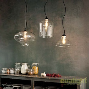 Lustra diametru 24cm, din sticla suflata manual, BISTRO SP1 SQUARE 112305 56905 universul-luminii.ro