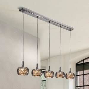 Lustra dimabila cu telecomanda LED ARIAN 5L SV-193539D 72025 universul-luminii.ro