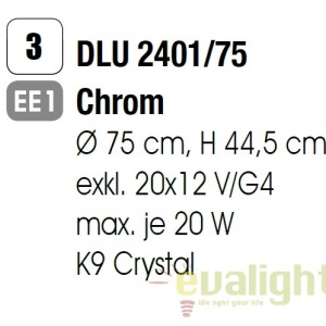 Lustra eleganta cristal K9 diametru 75cm Celeste DLU 2401/75 chrom OR 48585 universul-luminii.ro