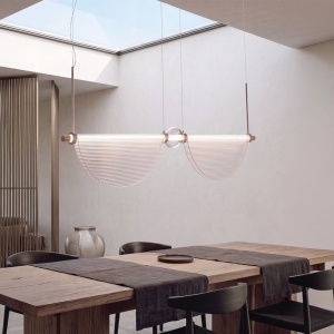 Lustra LED 26W metal alama periata, sticla transparenta VERSA