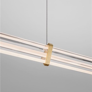 Lustra LED 2700K suspendata design liniar PHEME auriu periat - Img 6