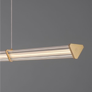 Lustra LED 3000K suspendata design liniar PHEME auriu periat - Img 5