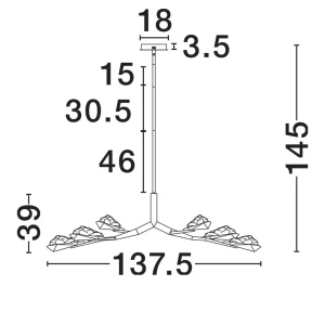 Lustra LED alama antic cu sticla lucrat manual GRETA 34W - Img 8