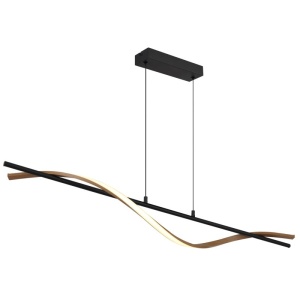 Lustra LED aluminiu cu efect de lemn WATKINS