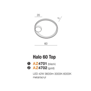 Lustra LED aplicata design modern geometric Halo 60 Top GO - Img 4