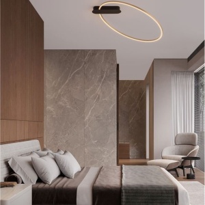 Lustra LED aplicata design modern minimalist KIKLOS auriu/negru - Img 2