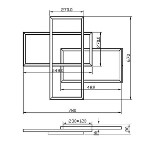 Lustra LED aplicata design modern Rida neagra - Img 4