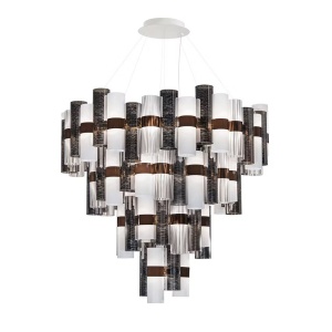 Lustra LED Art Deco de dimensiuni mari, realizata manual LA LOLLO 4XL PEWTER - Img 1