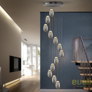 Lustra LED casa scarii design modern cu 12 pendule Nebula SV-584541 47005 universul-luminii.ro
