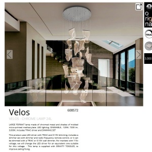 Lustra LED casa scarii design ultra-moderna Velos crom 48725 universul-luminii.ro