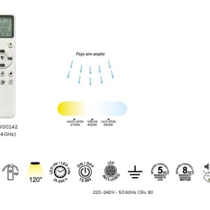 Lustra LED CCT cu ventilator si telecomanda ALASKA alb MA-8752 172055 universul-luminii.ro