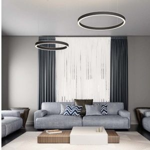 Lustra LED circulara cu 2 inele 80/60cm CRISEIDE, alb, negru sau auriu 227325 universul-luminii.ro
