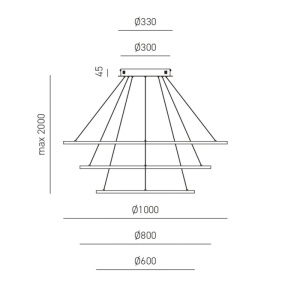 Lustra LED circulara cu 3 inele 100/80/60cm ERIKA 146665 universul-luminii.ro