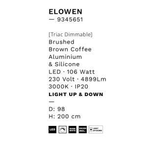 Lustra LED circulara ELOWEN 98cm, maro 147715 universul-luminii.ro