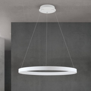 Lustra LED circulara iluminat sus si jos KOLK alb 80cm - Img 3