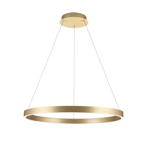 Lustra LED circulara iluminat sus si jos KOLK auriu periat 80cm