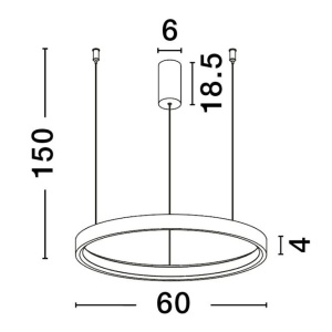 Lustra LED circulara PERRINE 60cm, maro 147745 universul-luminii.ro