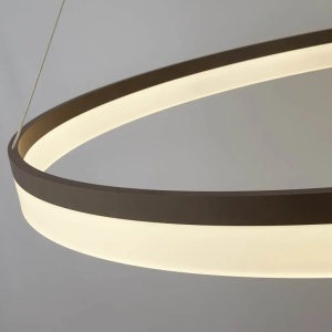 Lustra LED circulara suspendata Ara 60cm, Bronz - Img 3
