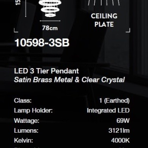 Lustra LED cristal design lux circular Tier 3 228395 universul-luminii.ro