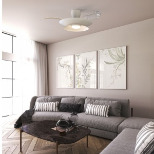 Lustra LED cu ventilator palete retractabile PATAGONIA alb