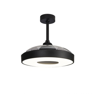 Lustra LED cu Ventilator si telecomanda COIN negru 139745 universul-luminii.ro