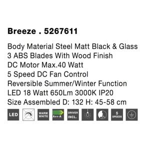 Lustra LED cu ventilator si telecomanda design modern Breeze NVL-5267611 - Img 10