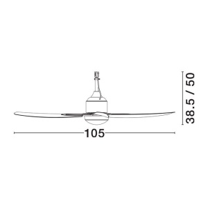 Lustra LED cu ventilator si telecomanda exterior IP54 BLOWY - Img 9