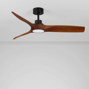 Lustra LED cu Ventilator si telecomanda HOVER D-132cm negru/ lemn inchis - Img 3