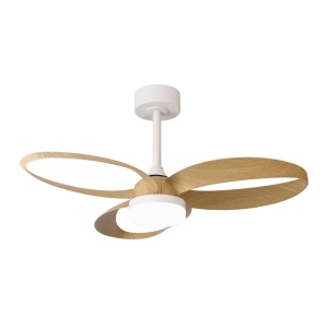Lustra LED cu ventilator si telecomanda INFINITY alb/lemn - Img 2