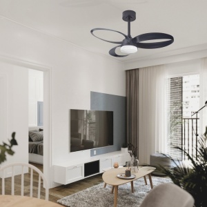 Lustra LED cu ventilator si telecomanda INFINITY negru - Img 4