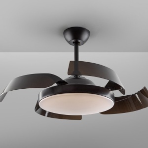 Lustra LED cu Ventilator si telecomanda, lame retractabile Enzo negru 224035 universul-luminii.ro