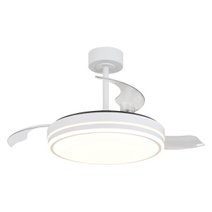 Lustra LED cu ventilator si telecomanda LUNA M alba - Img 2