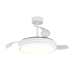 Lustra LED cu ventilator si telecomanda LUNA S alba - Img 2