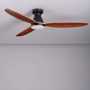 Lustra LED cu Ventilator si telecomanda NELLY D-132cm negru/ lemn inchis - Img 3