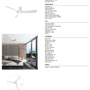 Lustra LED cu Ventilator si telecomanda NEMO G alb - Img 7