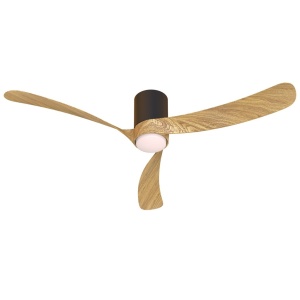 Lustra LED cu ventilator si telecomanda NEMO L negru/lemn - Img 2
