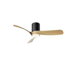 Lustra LED cu Ventilator si telecomanda NEMO M negru/lemn - Img 2
