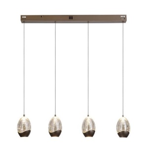 Lustra LED decorativa metal latte sticla sampanie Seeds 4Lt