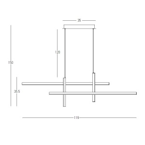 Lustra LED design liniar X-LIne auriu 211825 universul-luminii.ro