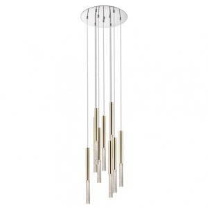 Lustra LED design minimalist cu 9 pendule One, auriu P0461-09L-B5F7 ZL - Img 1