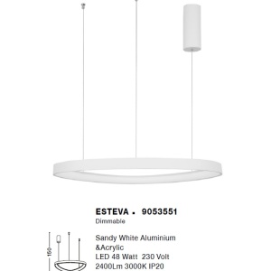 Lustra LED design modern circular ESTEVA alb NVL-9053551 - Img 2