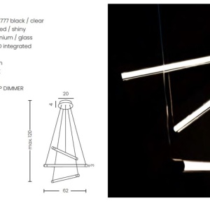 Lustra LED design modern Palos 3 3-Step DIMM Bk - Img 5