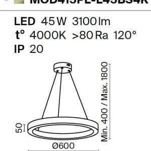 Lustra LED design modern Saturno alama 60cm 212435 universul-luminii.ro