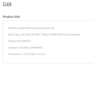 Lustra LED dimabila aplicata design modern CLEA alb 31W - Img 4