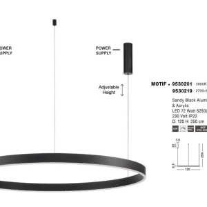 Lustra LED dimabila design circular MOTIF D-120cm - Img 4
