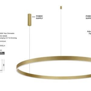 Lustra LED dimabila design circular MOTIF D-150cm - Img 2