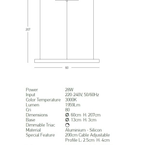 Lustra LED dimabila design modern Cirrcle D-60cm auriu - Img 3