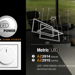 Lustra LED dimabila design modern Metric white 49515 universul-luminii.ro